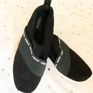 adidas black and white cloud foam sneakers